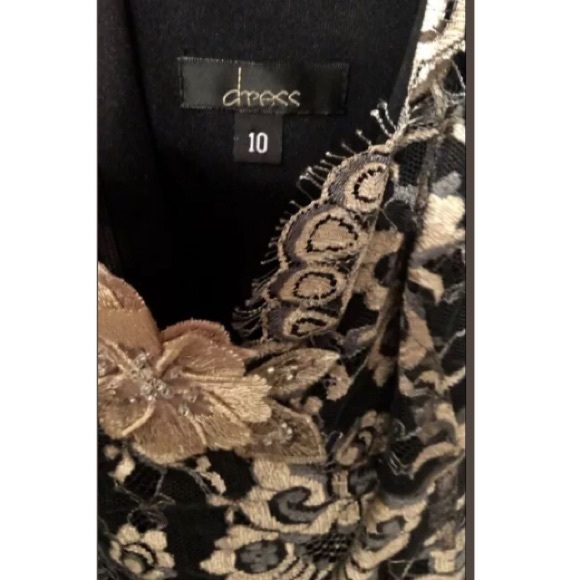 $224 BLACK LACE & GOLD SILK BROCADE DRESS NEW - Picture 8 of 8